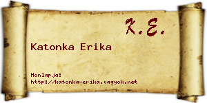 Katonka Erika névjegykártya